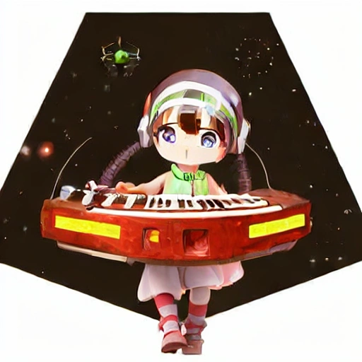 68816-3669711766-little girl, big eyes, cute, little green aliens building the american railways 1800s, anime robot with drum machine and keyboar.webp